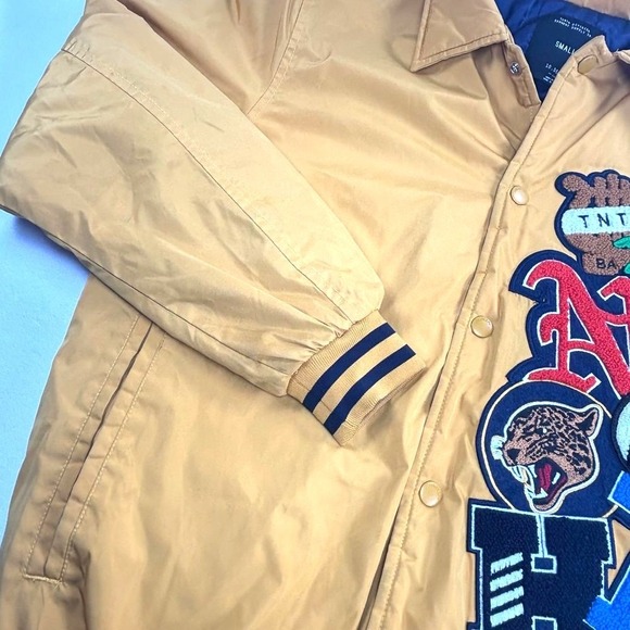 10 Deep Tenth Division Patchwork Varsity Jacket Mens Small Yellow Graphic - Picture 6 of 16